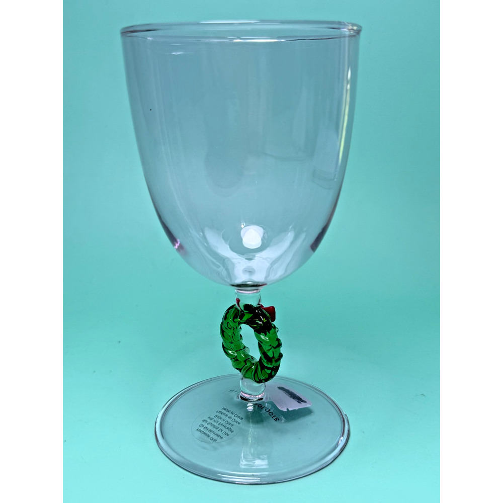 Anthropologie Clara Wine Glass Wreath Pink Hue Green Wreath Christmas Holiday - Picture 2 of 5